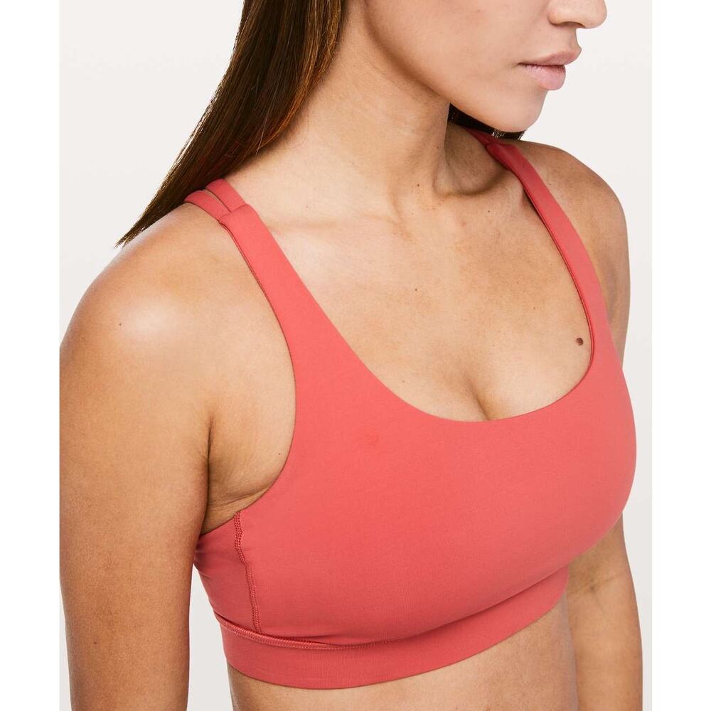 Lululemon Energy Bra Size 4 in Poppy Coral Crisscross Strappy - Picture 2 of 8